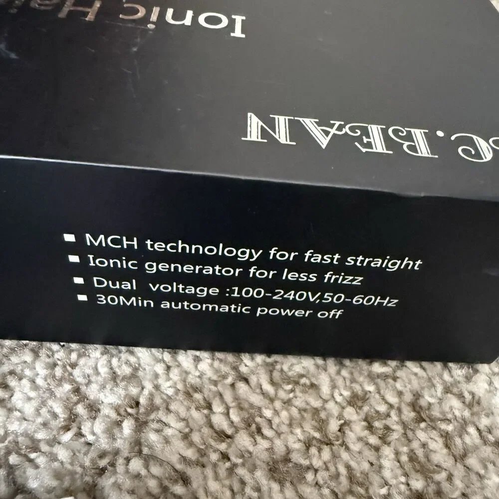Tec.bean ionic hair straightener brush MX-1699B Black & Pink New